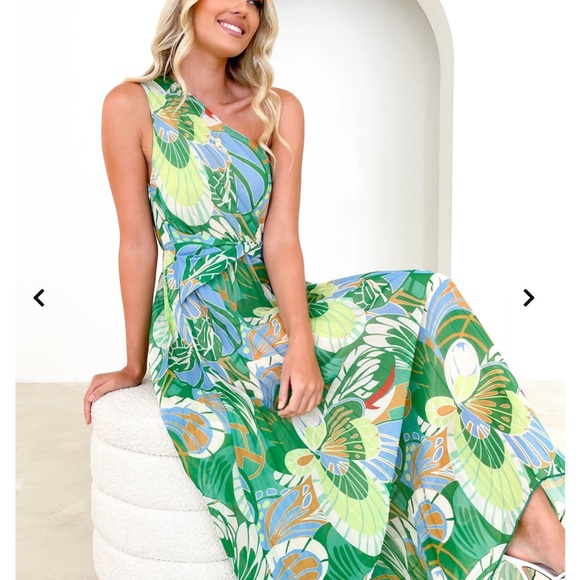 Gingham and Heels one-shoulder jungle print - Picture 7 of 8